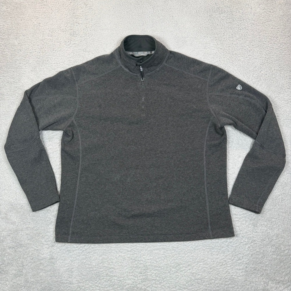 Kuhl Mens XXL Charcoal Gray Heather Quarter Zip Pullover Sweater RN 108846